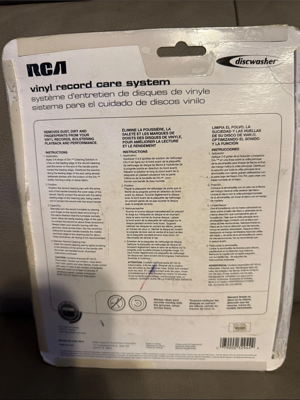 RCA Vinyl Record Care System with P4 Cleaning Solution and Yellow Storage Pouch